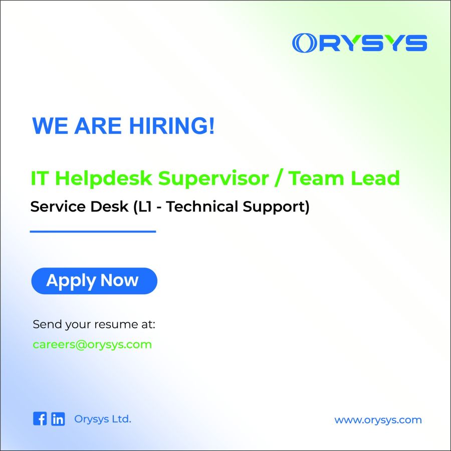 IT Helpdesk Supervisor / Team Lead – Service Desk (L1-Technical Support) - ITPro.lk