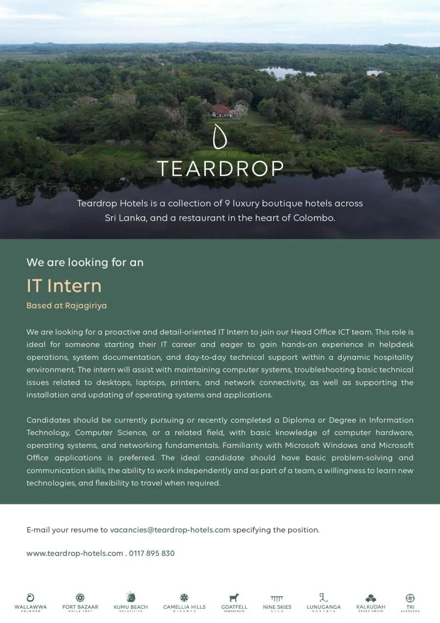 Job poster for IT Intern