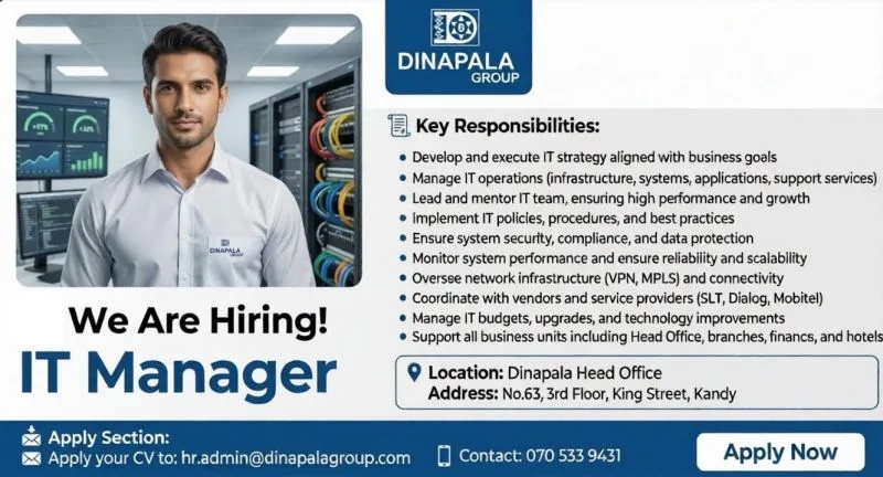 Job poster for IT Manager