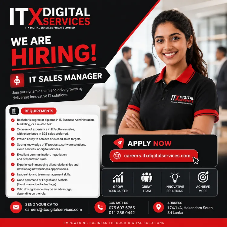 Job poster for IT Sales Manager