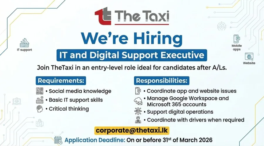 Job poster for IT and Digital Support Executive