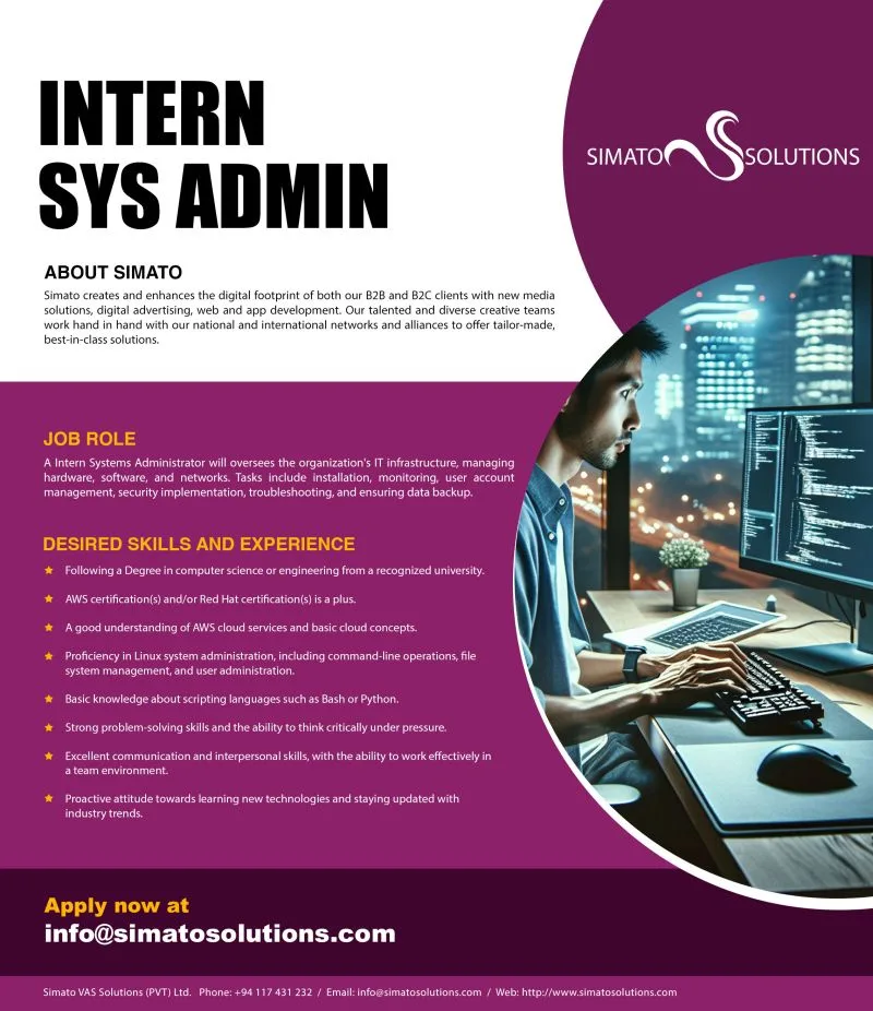 Job poster for Intern System Admin