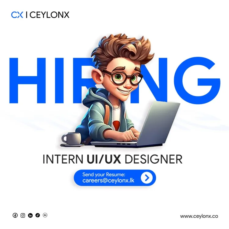 Job poster for Intern UI/UX Designer