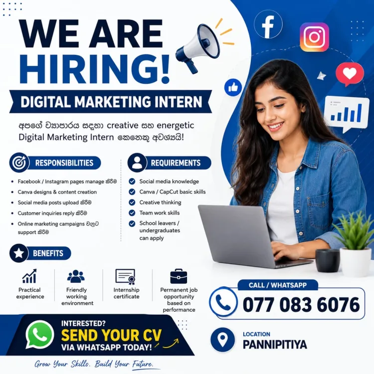 Job poster for IT and Digital Marketing Intern
