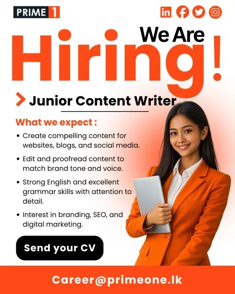 Job poster for Junior Content Writer