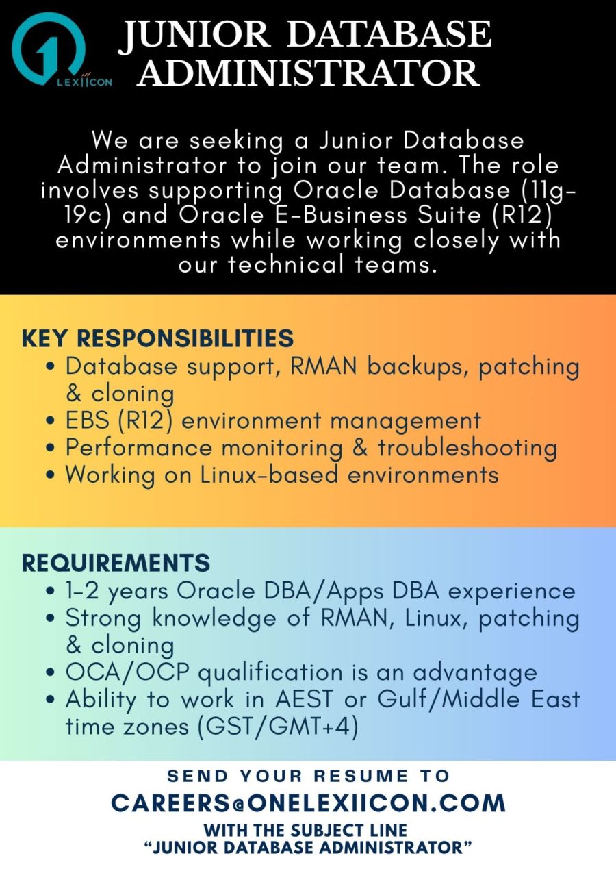 Junior Database Administrator - ITPro.lk