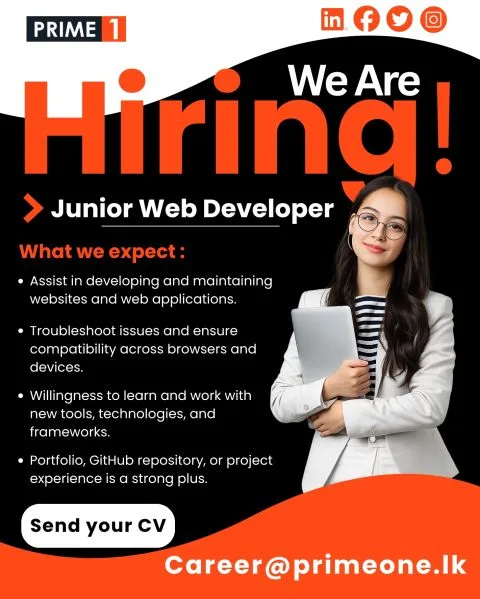 Job poster for Junior Web Developer