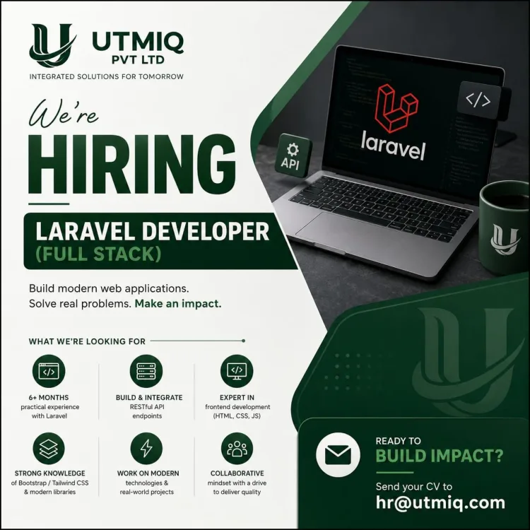 Job poster for Laravel Full Stack Developer