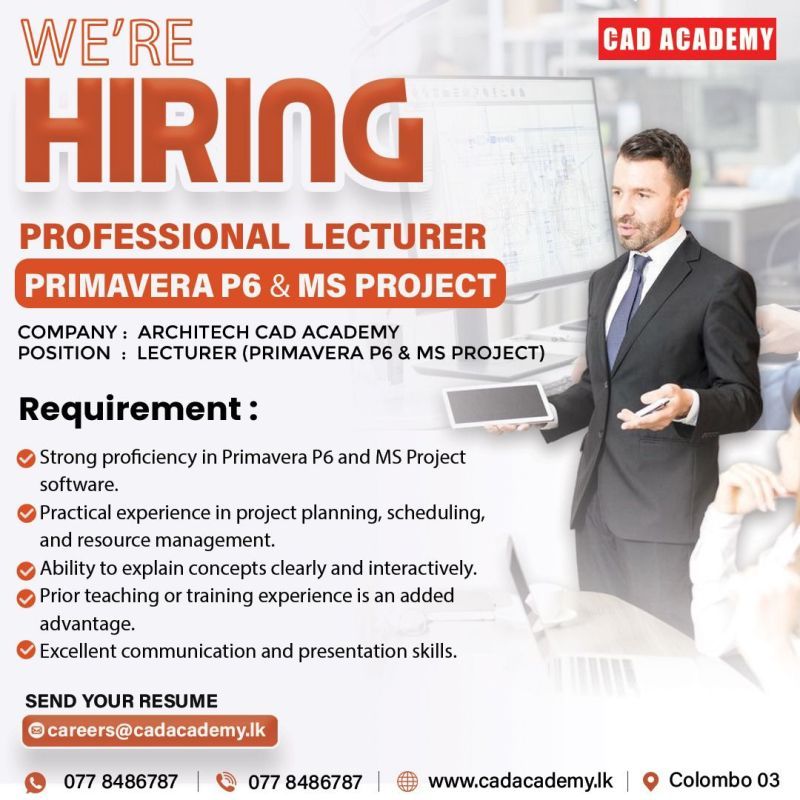 Lecturer – Primavera P6 & MS Project - ITPro.lk