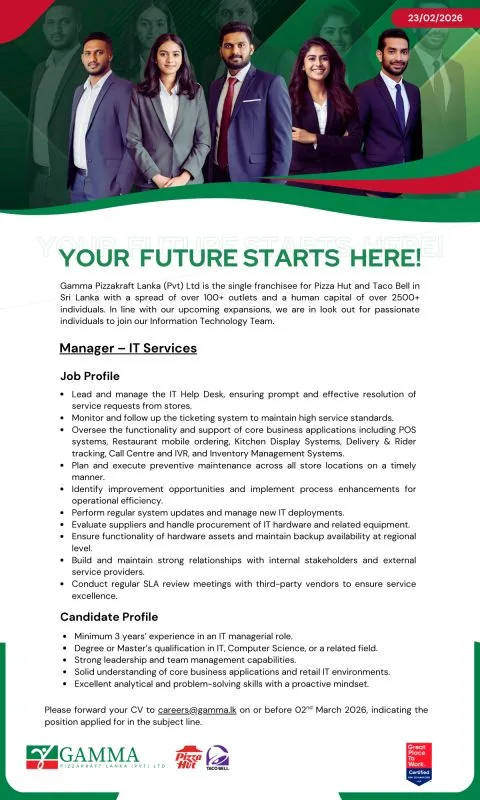 Job poster for Manager - IT Services