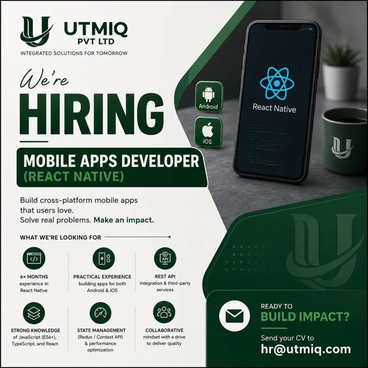 Job poster for Mobile Apps Developer (React Native)