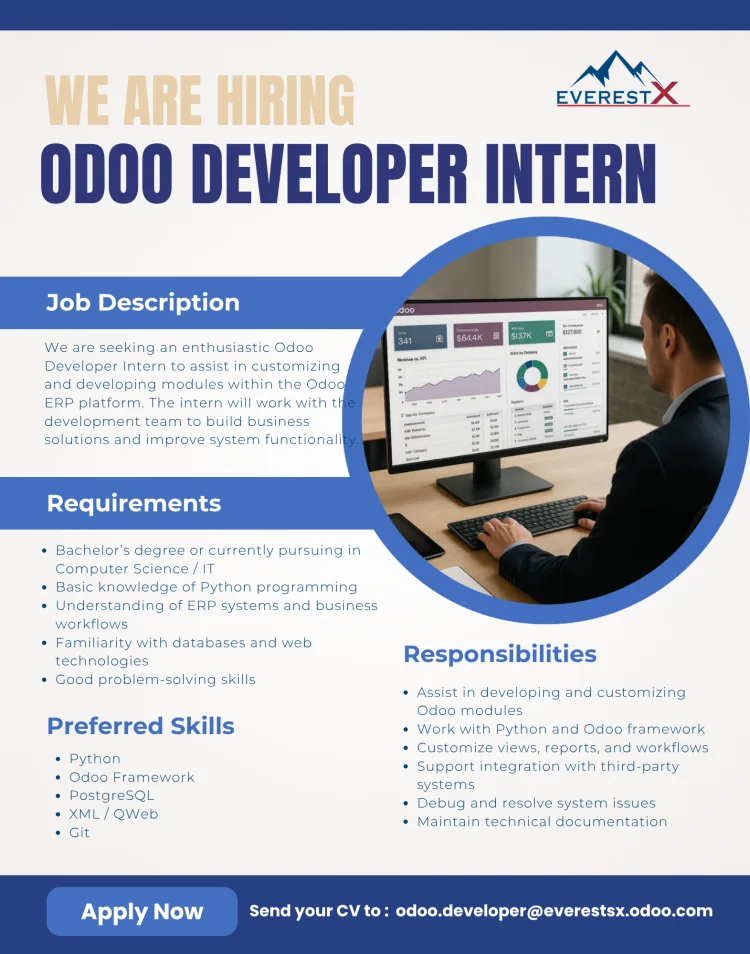 Job poster for Odoo Developer Intern