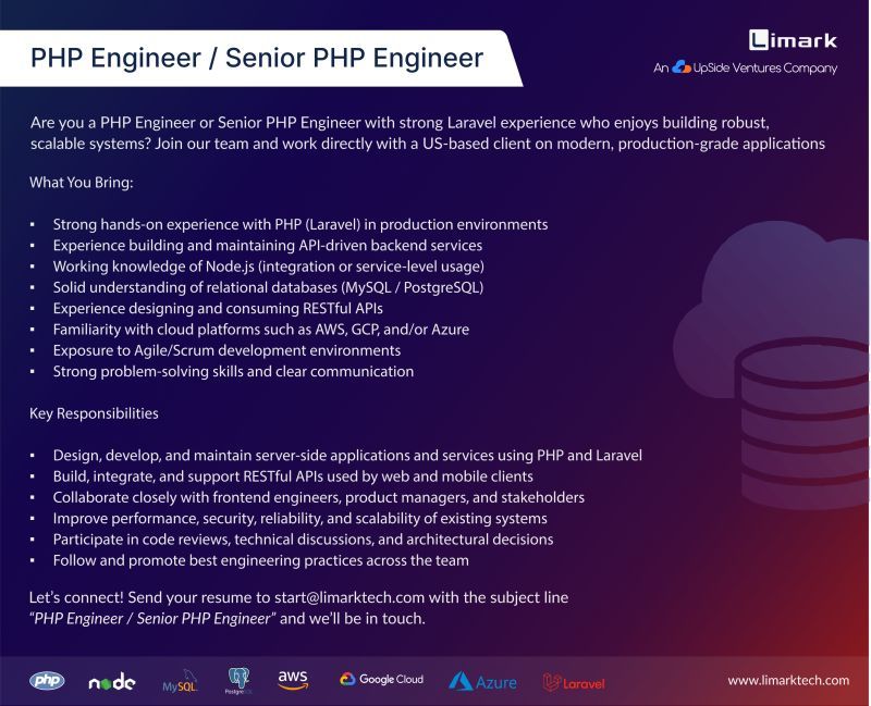 PHP Engineer / Senior PHP Engineer - ITPro.lk