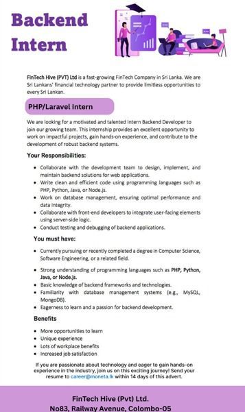 PHP/Laravel Intern - ITPro.lk
