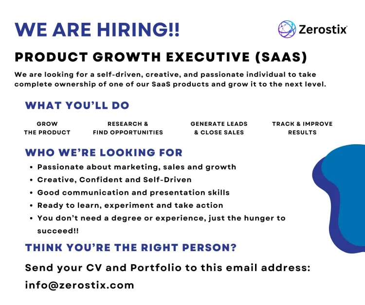 Job poster for Product Growth Executive (SaaS)