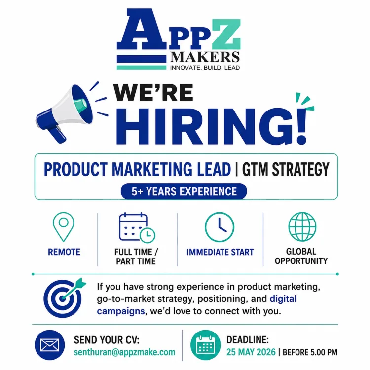 Job poster for Product Marketing Lead GTM Strategy (5+ Years Experience)