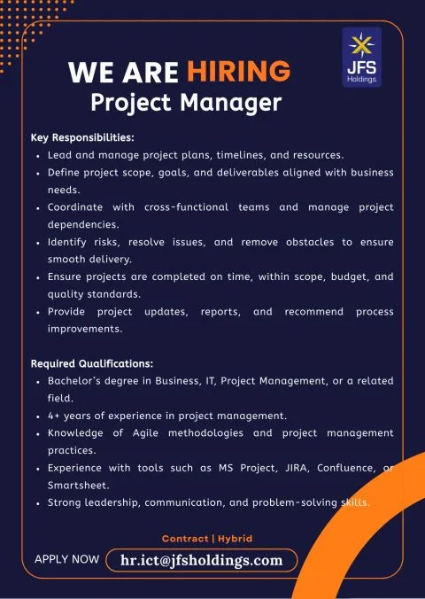 Job poster for Project Manager