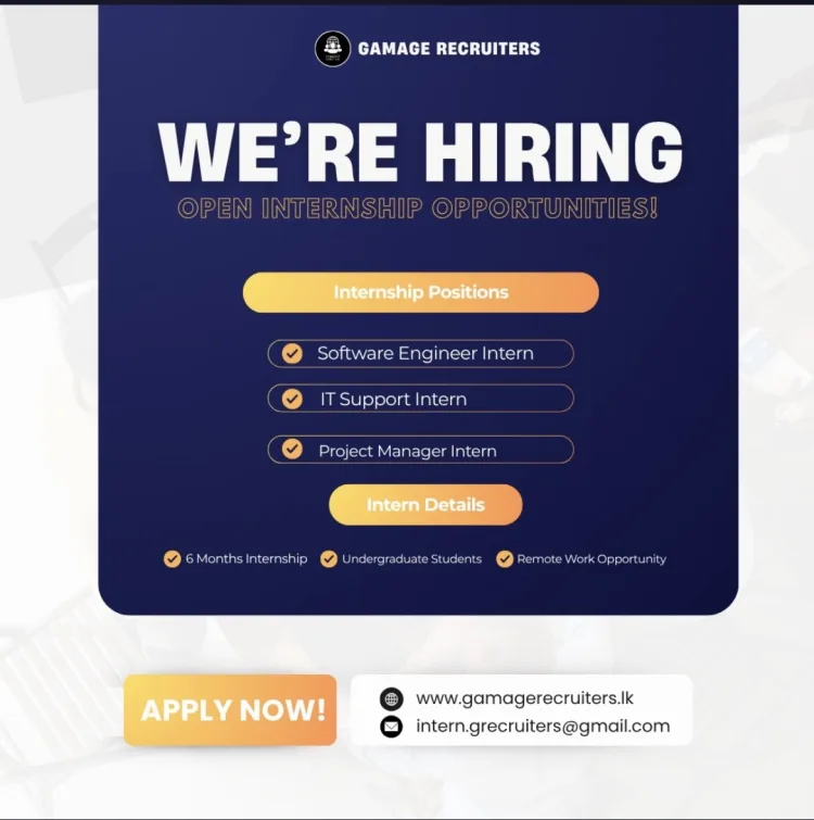 Job poster for Project Manager Intern