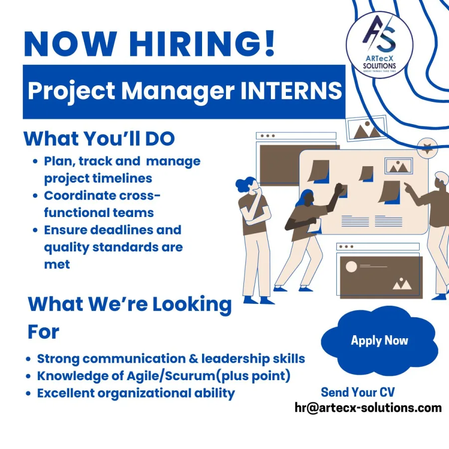 Job poster for Project Manager Interns