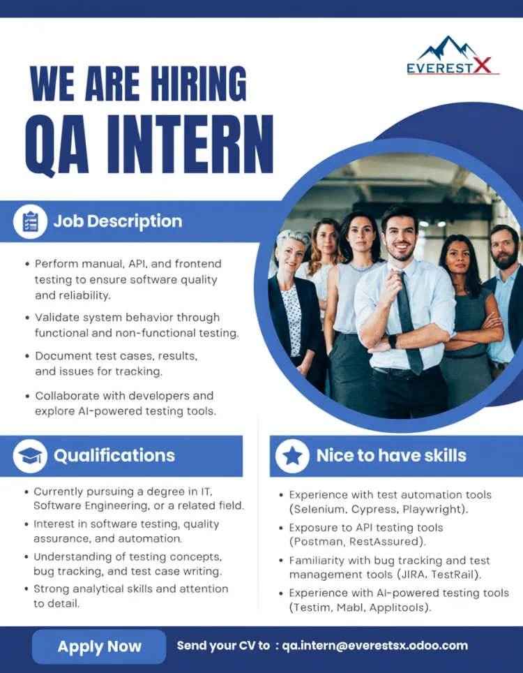 Job poster for QA-Intern