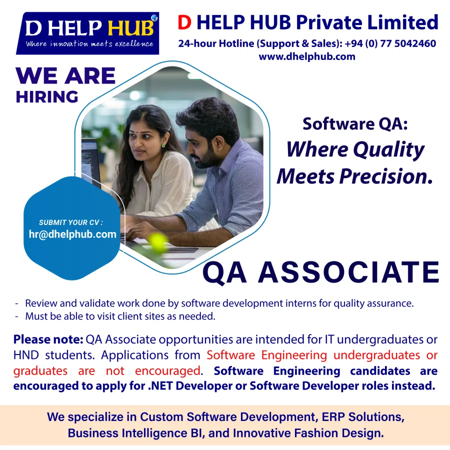 Job poster for QA Associate