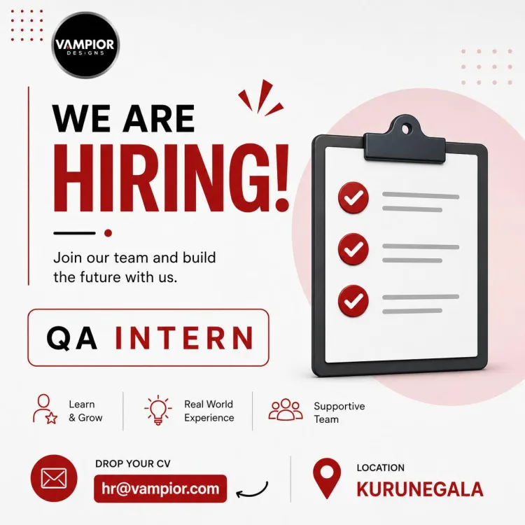 Job poster for QA Intern