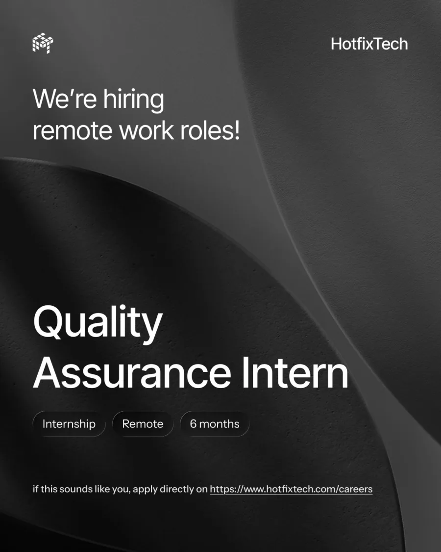 Job poster for Quality Assurance Intern