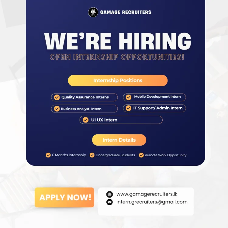 Job poster for Quality Assurance Internship