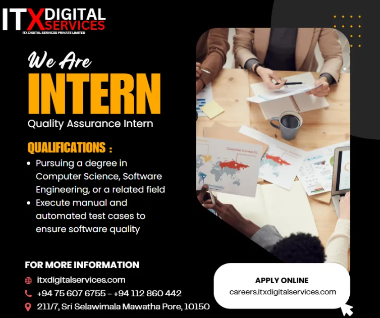 Job poster for Quality Assurance internships