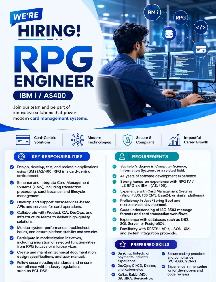 Job poster for RPG Engineer / Lead RPG Engineer