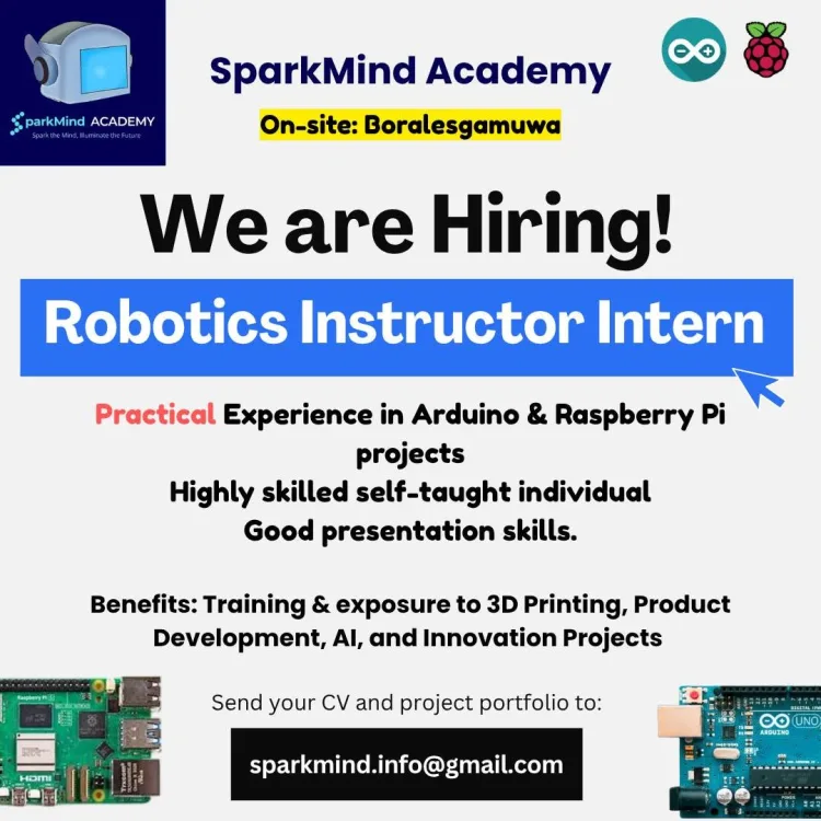Job poster for Robotics & AI Instructor Intern