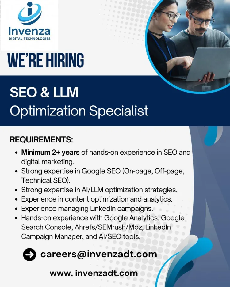 Job poster for SEO & LLM Optimization Specialist