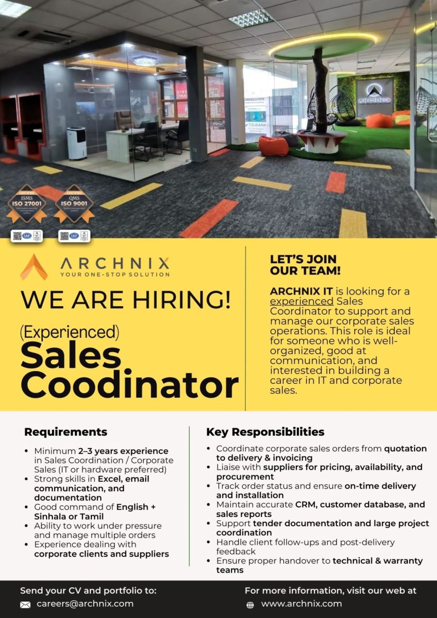 Sales Coordinator - ITPro.lk