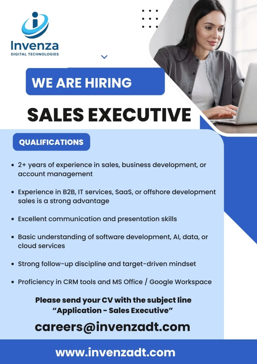 Job poster for Sales Executive