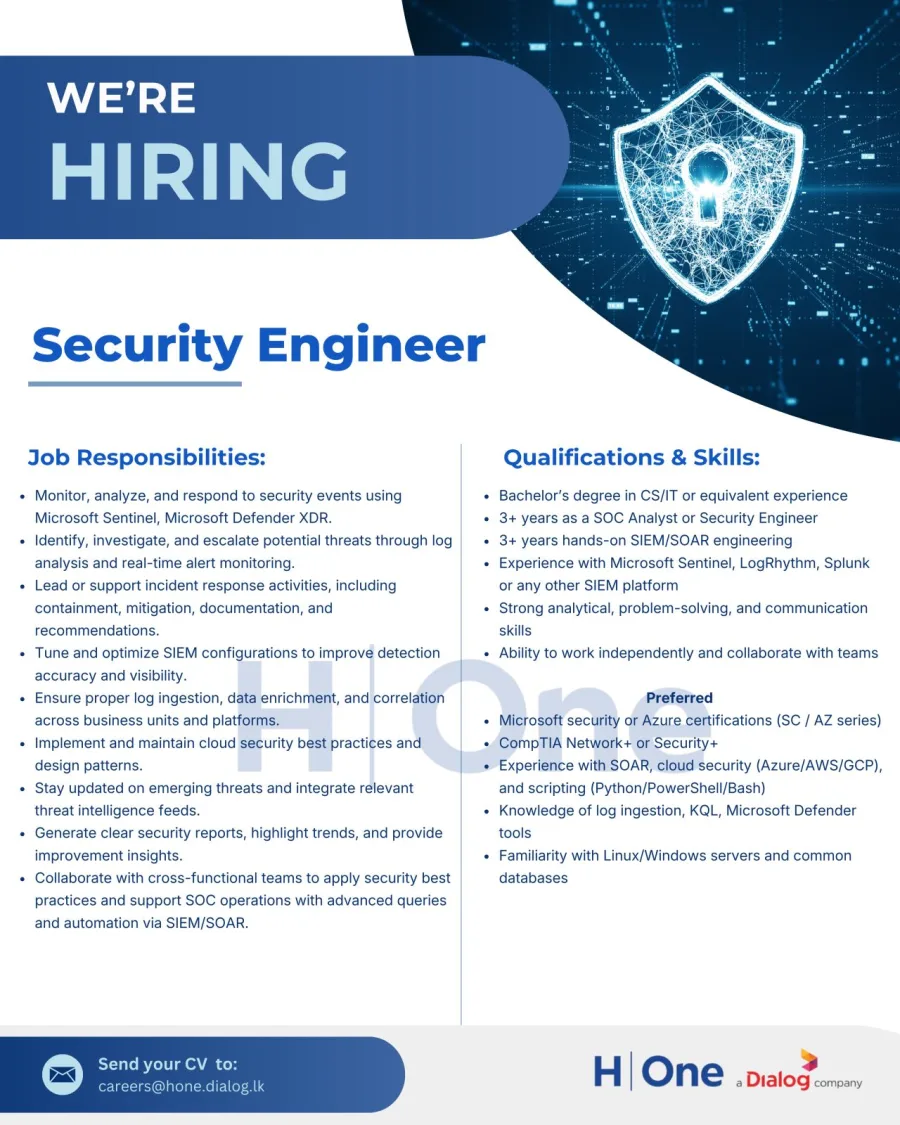 Job poster for Security Engineer
