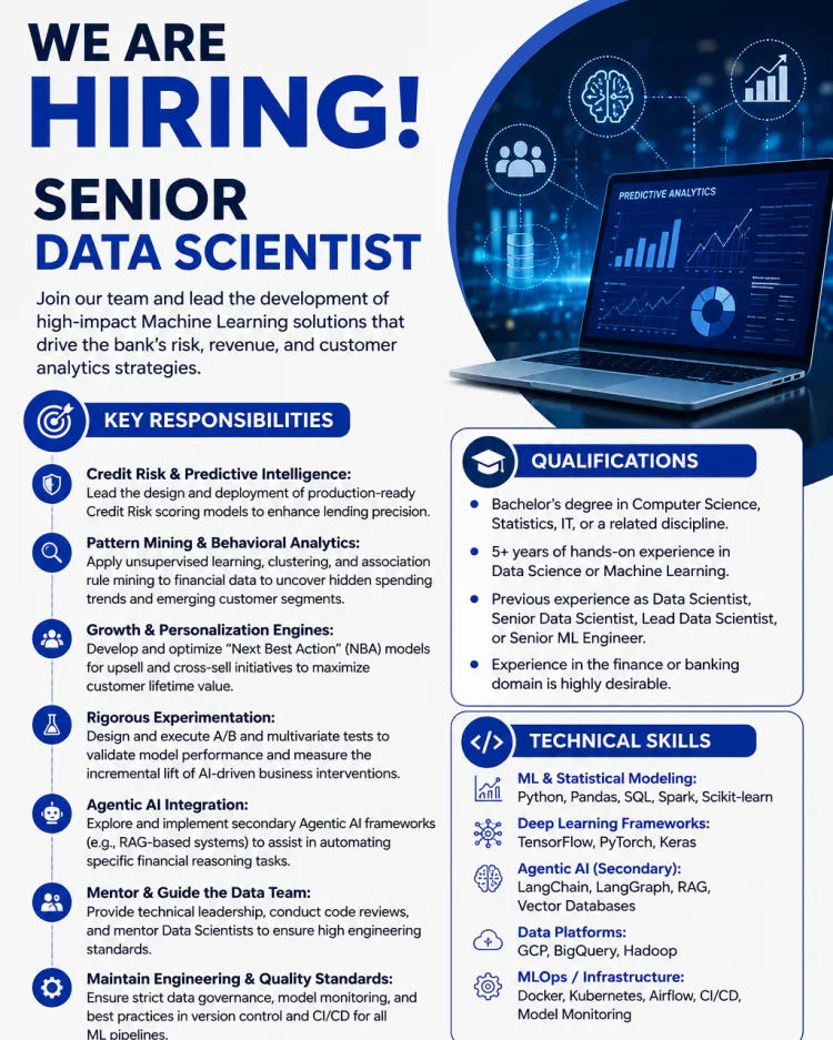 Job poster for Senior Data Scientist