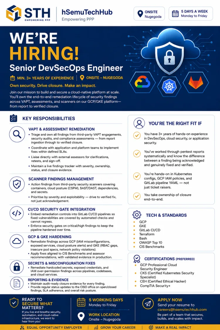 Job poster for Senior DevSecOps Engineers