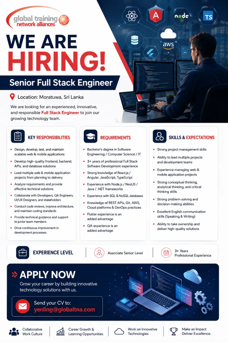 Job poster for Senior Full Stack Engineer
