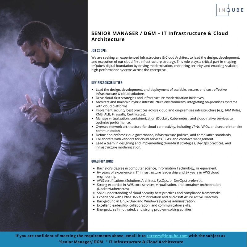 Senior Manager / DGM – IT Infrastructure & Cloud Architecture - ITPro.lk