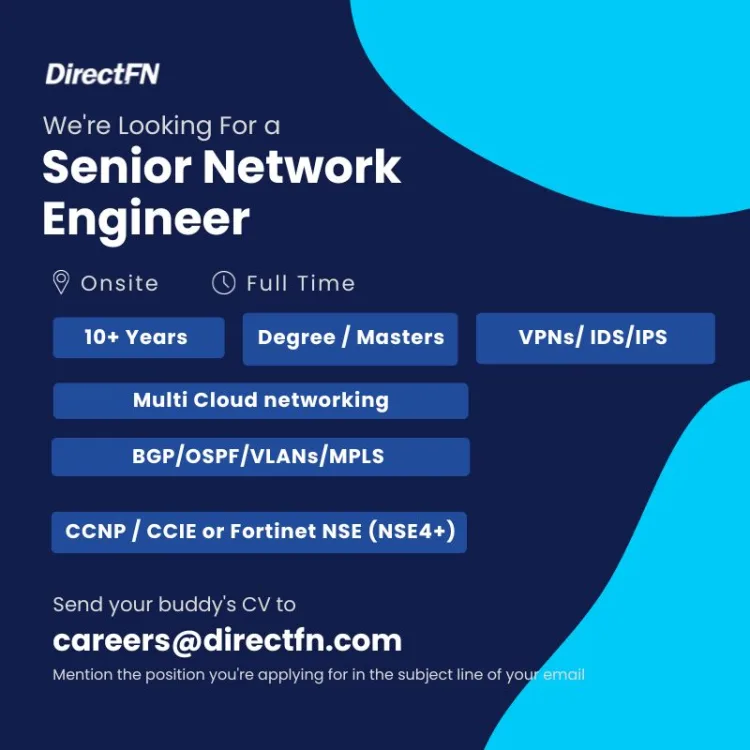 Job poster for Senior Network Engineer