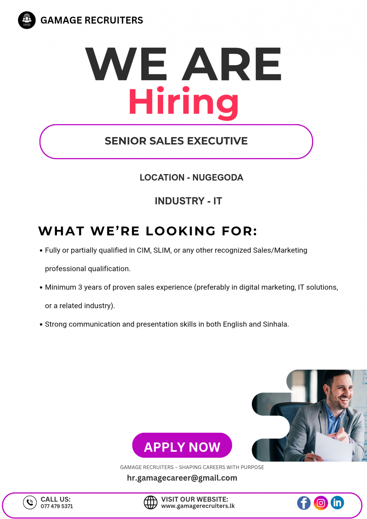 Senior Sales Executive - ITPro.lk