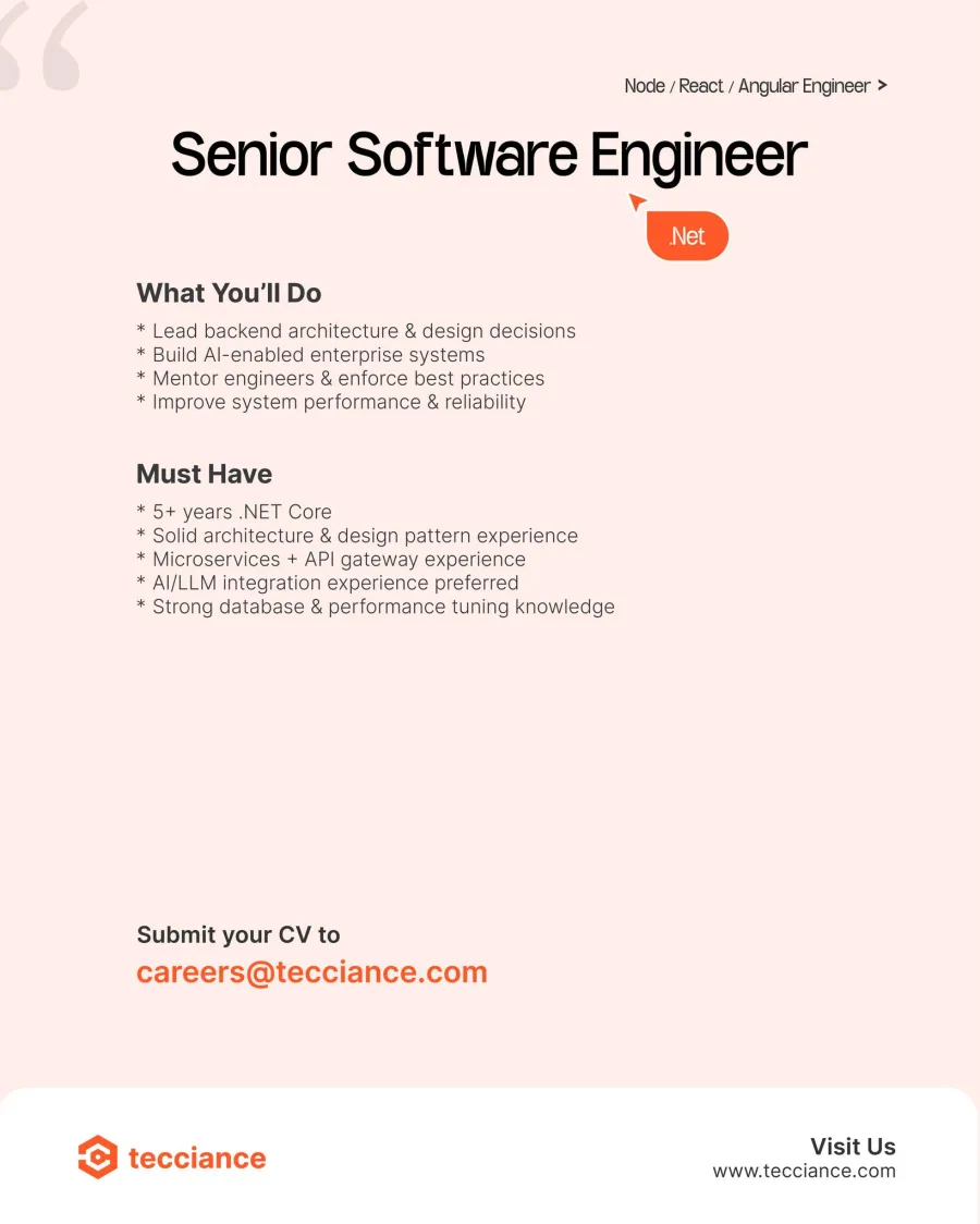 Job poster for Senior Software Engineer - .Net