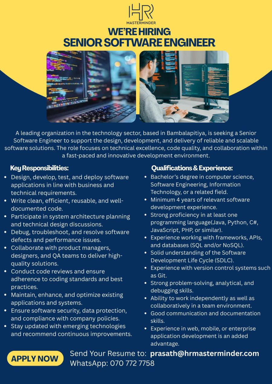 Senior Software Engineer - ITPro.lk