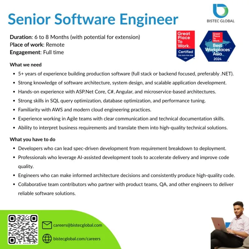Job poster for Senior Software Engineer