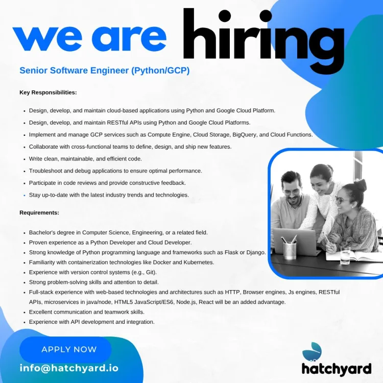 Job poster for Senior Software Engineer (Python/GCP)
