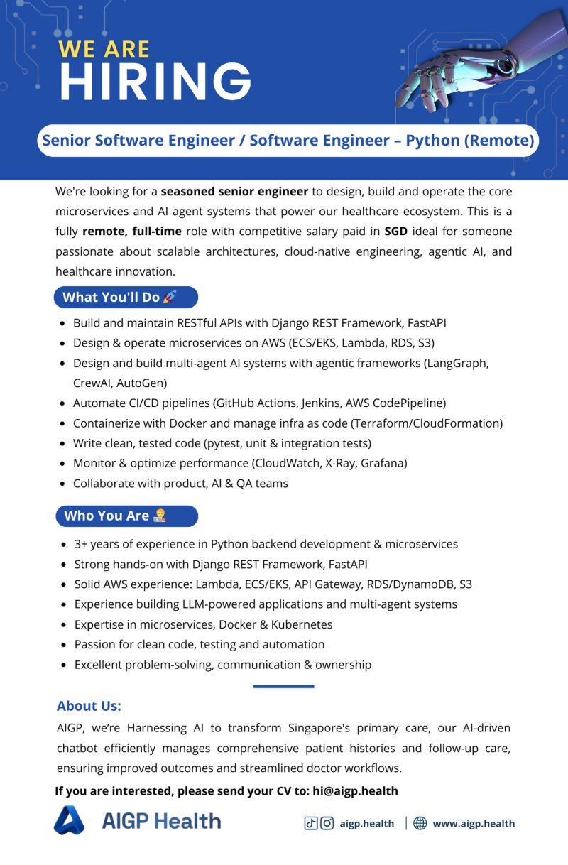 Senior Software Engineer / Software Engineer - Python - ITPro.lk