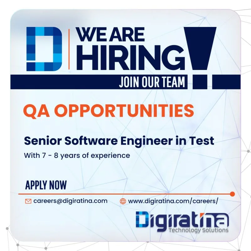 Job poster for Senior Software Engineer in Test