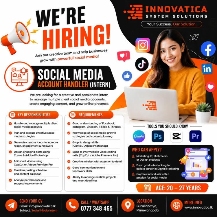 Job poster for Social Media Account Handler