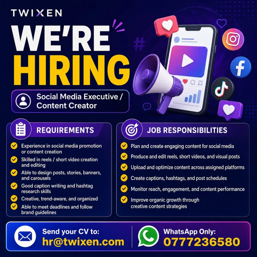 Job poster for Social Media Executive / Content Creator
