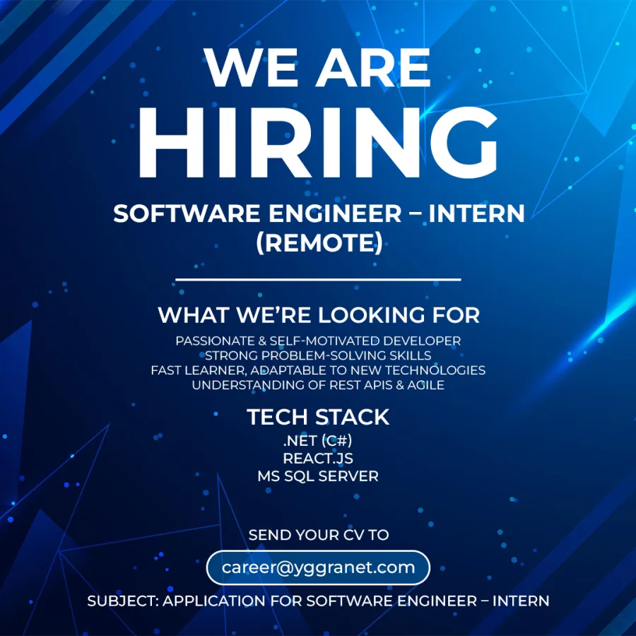 Job poster for Software Engineer - Intern